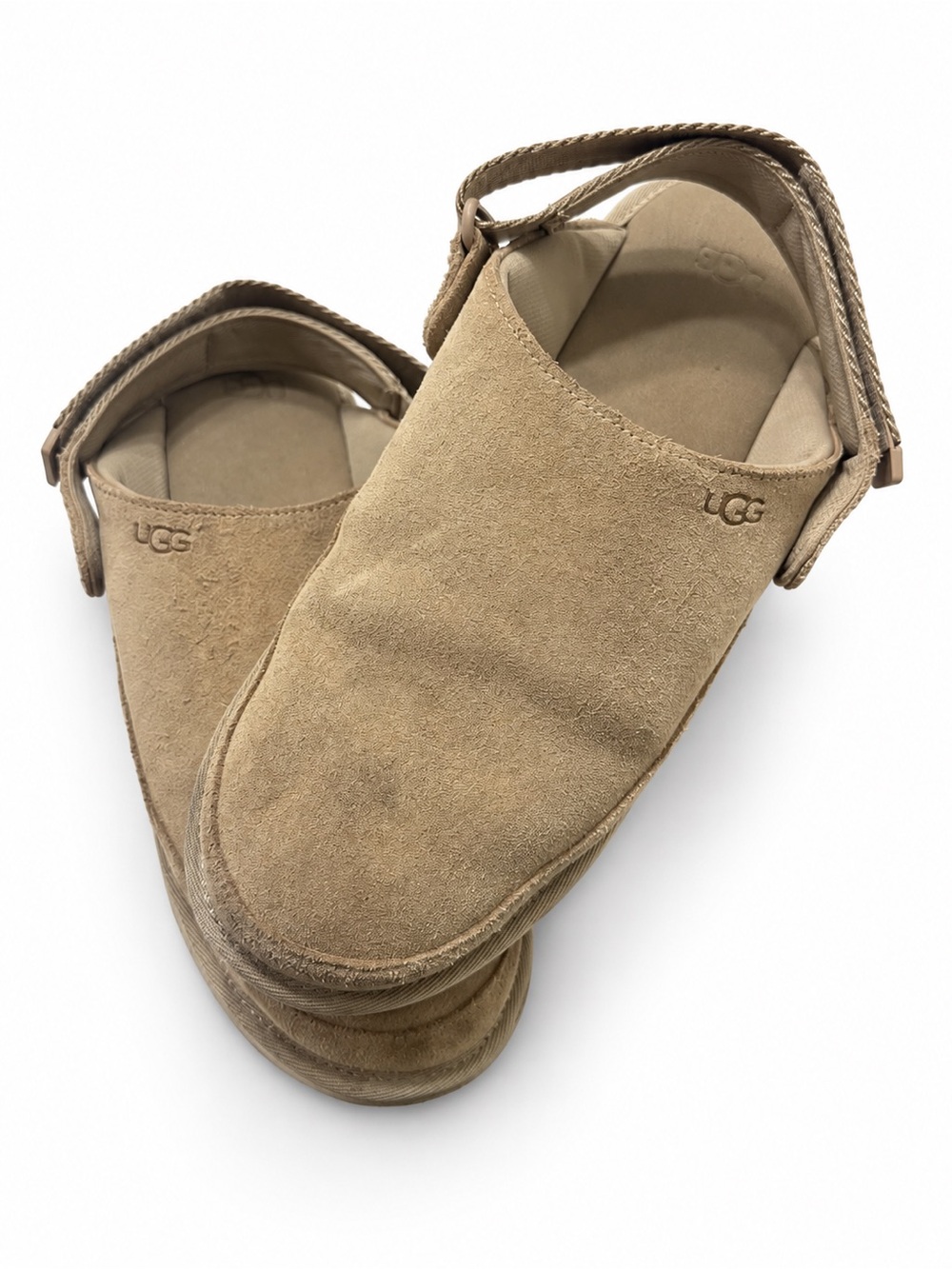 UGG Men’s Beige Suede Backstrap Slip-On Loafers